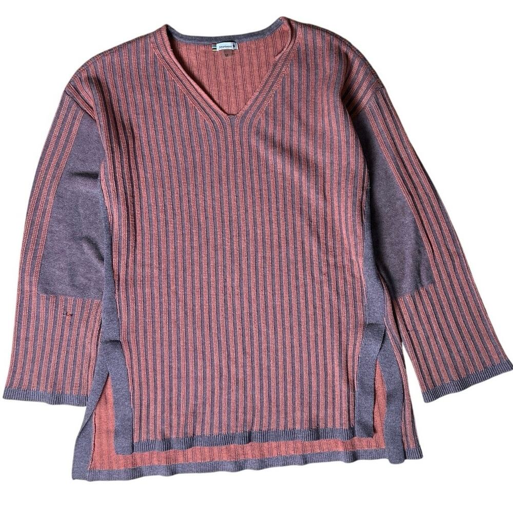 Smartwool Size Medium Shadow Pine V-Neck Rib Pullover Sweater